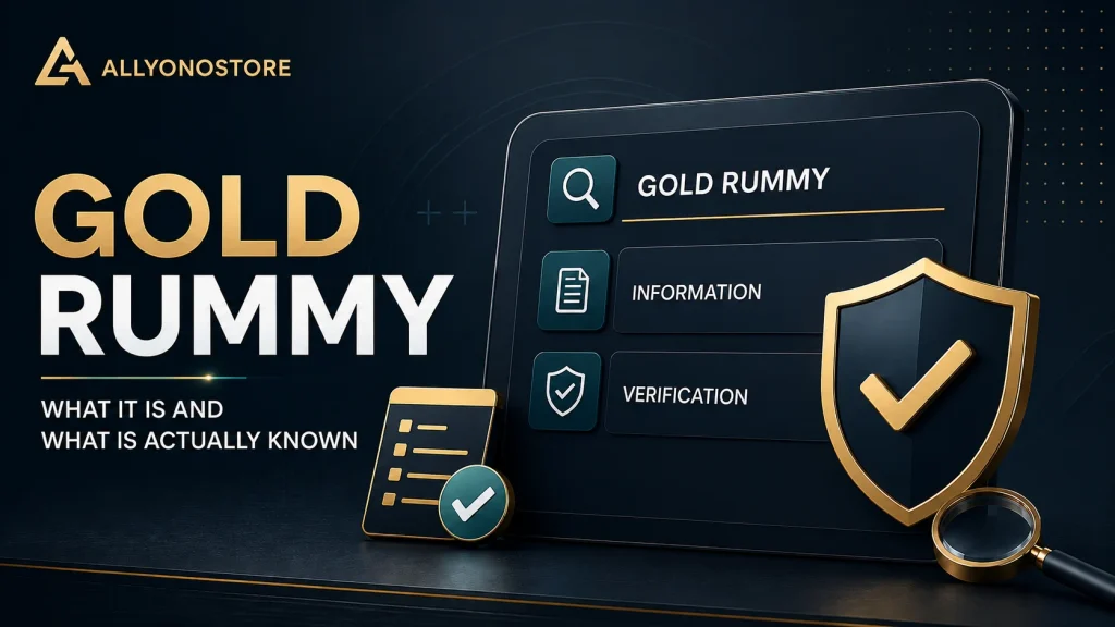 Gold Rummy featured banner showing an information and verification checklist with a gold shield and magnifying glass.
